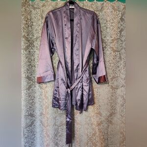 Victoria's Secret Grey Polyester Robe With Pockets